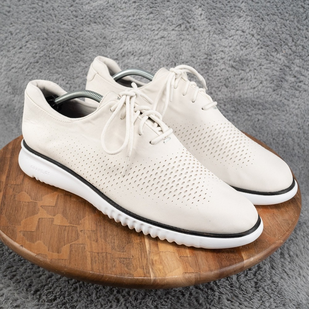 Cole Haan 2.ZEROGRAND Laser Wingtip Oxford Mens 11.5 M White Stitchlite C29792